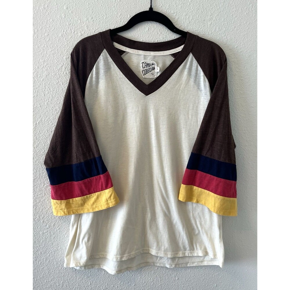 Camp Collection Retro Vintage Colorful Long Sleeve Tee CHARLIE TEE